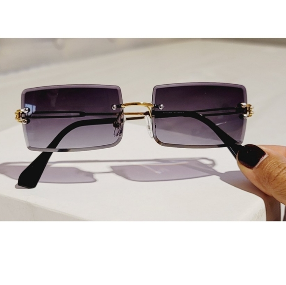 Rectangular Rimless Sunglasses π HP - Picture 10 of 12
